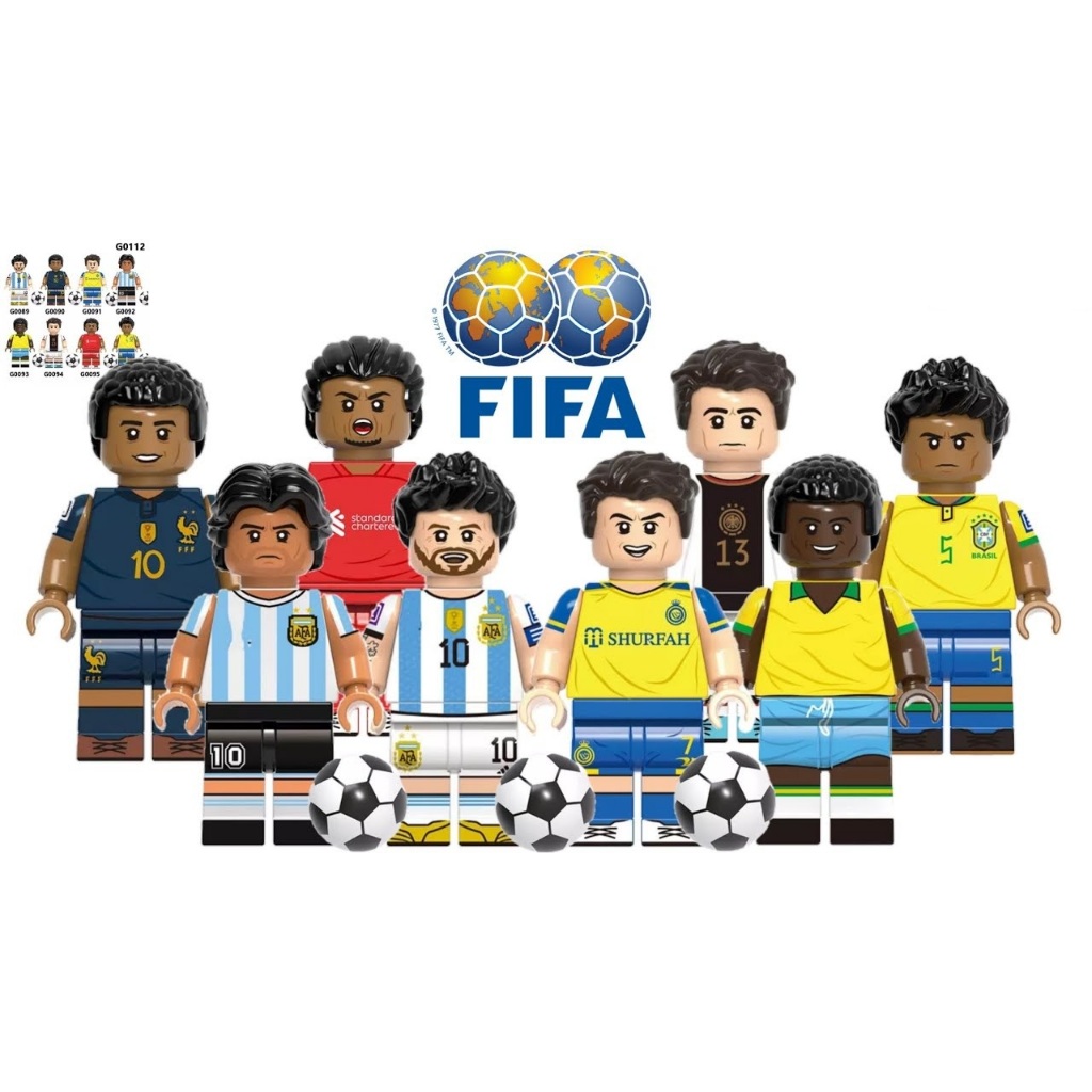 Minifiguras Jogadores de Futebol Coleção de Craques Mundiais