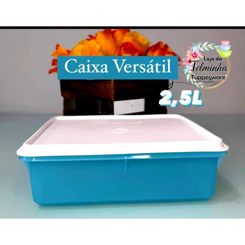 Tupperware Caixa Versátil 2,5 litros Azul | Shopee Brasil