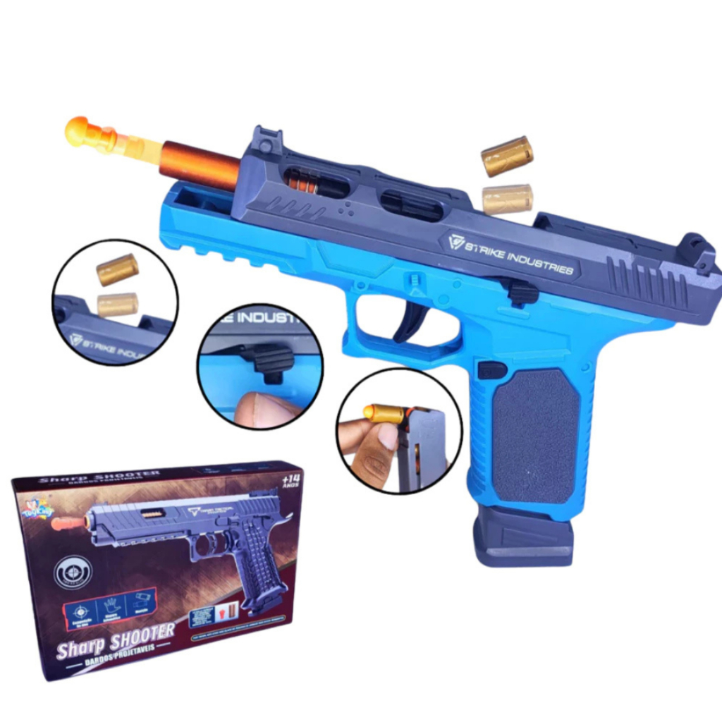 Brinquedo lançador Pistola Glock G17 com munição realista | Shopee Brasil