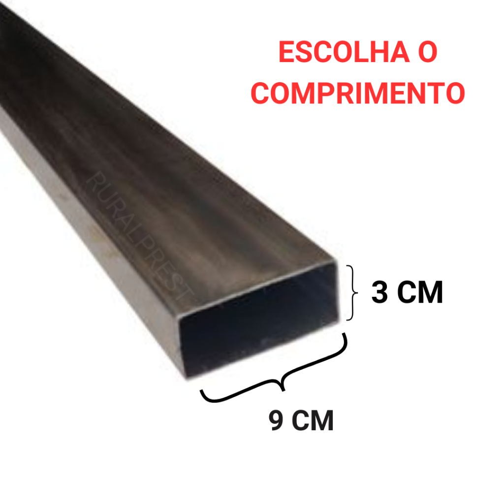 METALON 90X30 MM ( 30X90 MM ) - BARRA DE AÇO - ESCOLHA O COMPRIMENTO ...