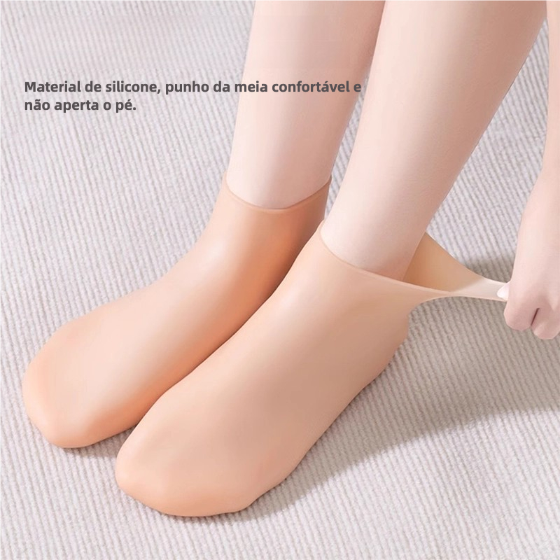 2 Pcs Meias De Silicone Para O Cuidado Dos Pés Gel Hidratante Anti-Rachaduras Removedor De Pele Morta