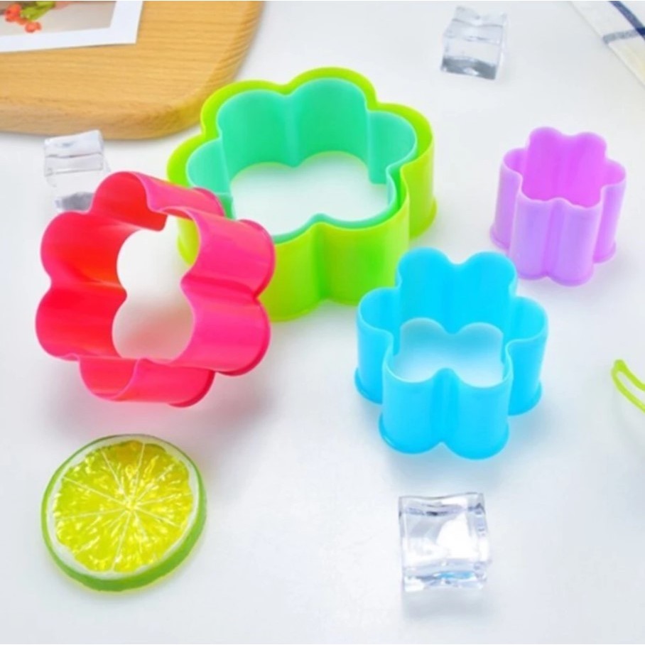 Kit Cortador Molde Flor 5 Peças Biscuit Biscoito Pasta Ameri