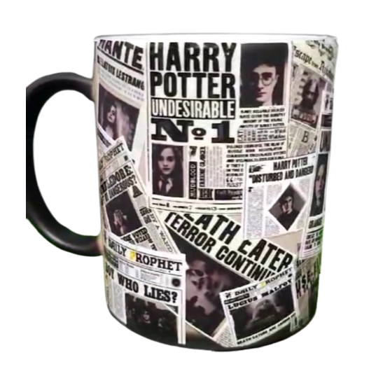 Caneca magica porcelana personalizada estampa Profeta diario Harry Potter