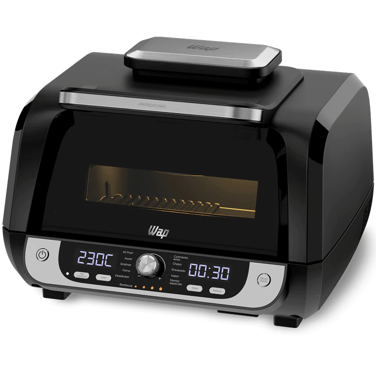 Fritadeira Elétrica Sem Óleo Churrasqueira Air Fryer 10l 1800w Wap Airfry Barbecue Digital 12 Em 1 127V