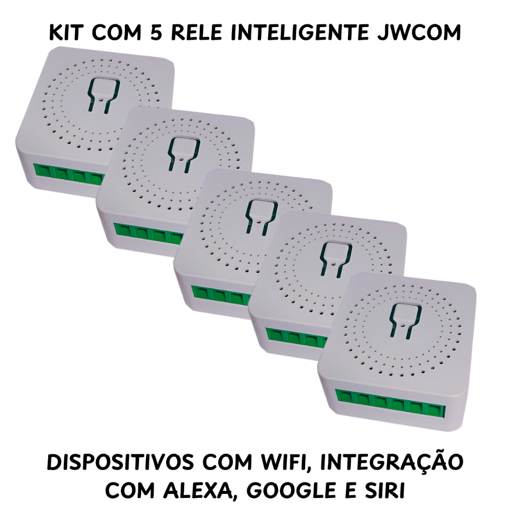Interruptor Inteligente wifi Rele Wifi Mini Google Home Alexa 16a jwcom automação residencial Kit