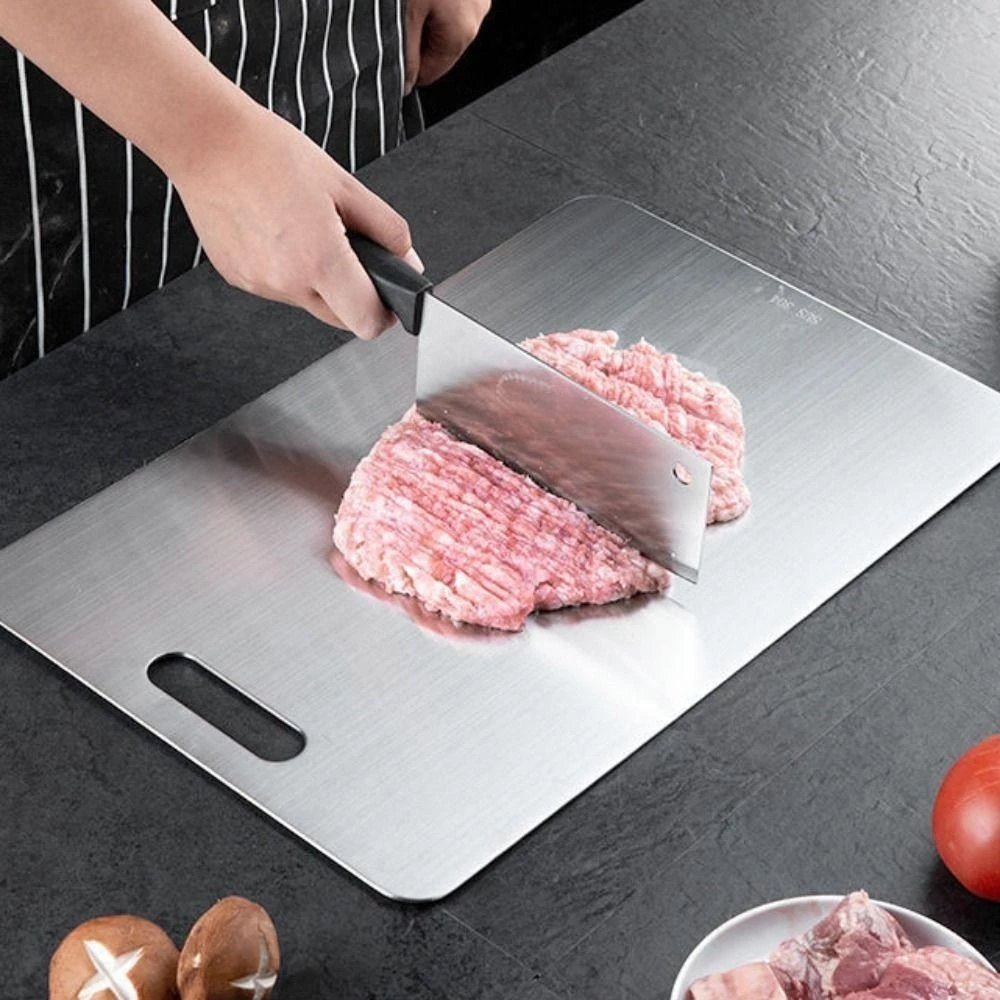 Imagem do produto Tábua De Corte 304 Aço Inoxidável Antibacteriana À Prova De Mofo 46 cm tábua de cozinha 6