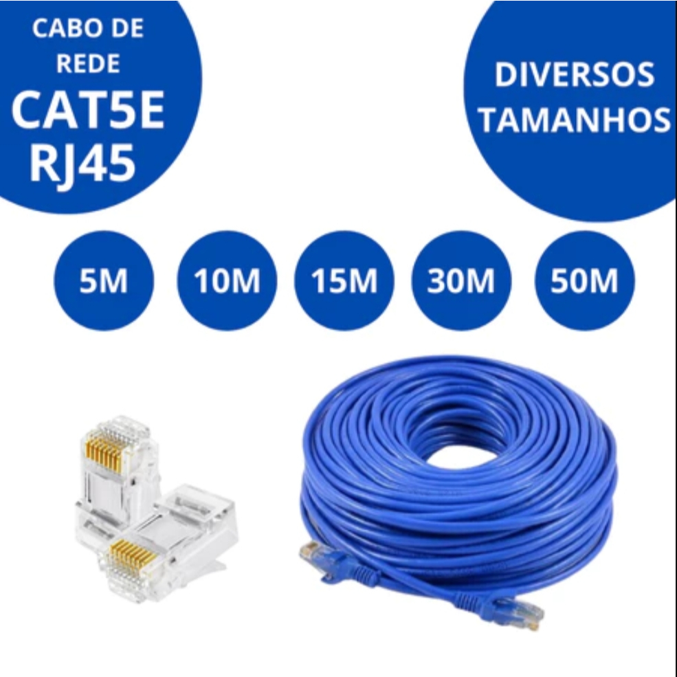 Cabo de rede conexão RJ45 Cat6 de 20 metros transmissão estável ...