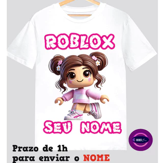 Camisa Camiseta Roblox Menina Bonecas Com Nome