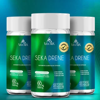 Super Kit 3 Seka Drene Super Formula 60 cps 500mg Original Acelere o Metabolismo e Elimine Retenção