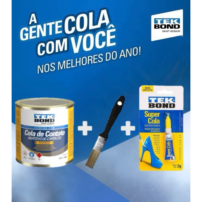 Kit Cola de Sapateiro Tekbond, Pincel e Supercola Original | Shopee Brasil