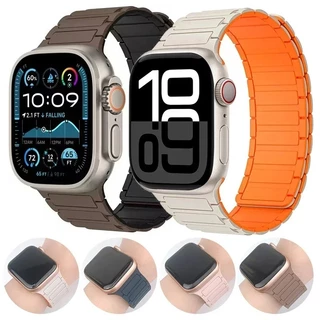 Pulseira Silicone Magnética Apple Watch Band 38mm 40mm 41mm 42mm 44mm 45mm Compatível IWatch série 8 7 6 SE 9