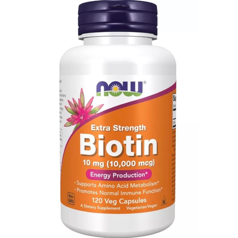 Biotina 10mg 120 caps - Now Foods ORIGINAL EUA