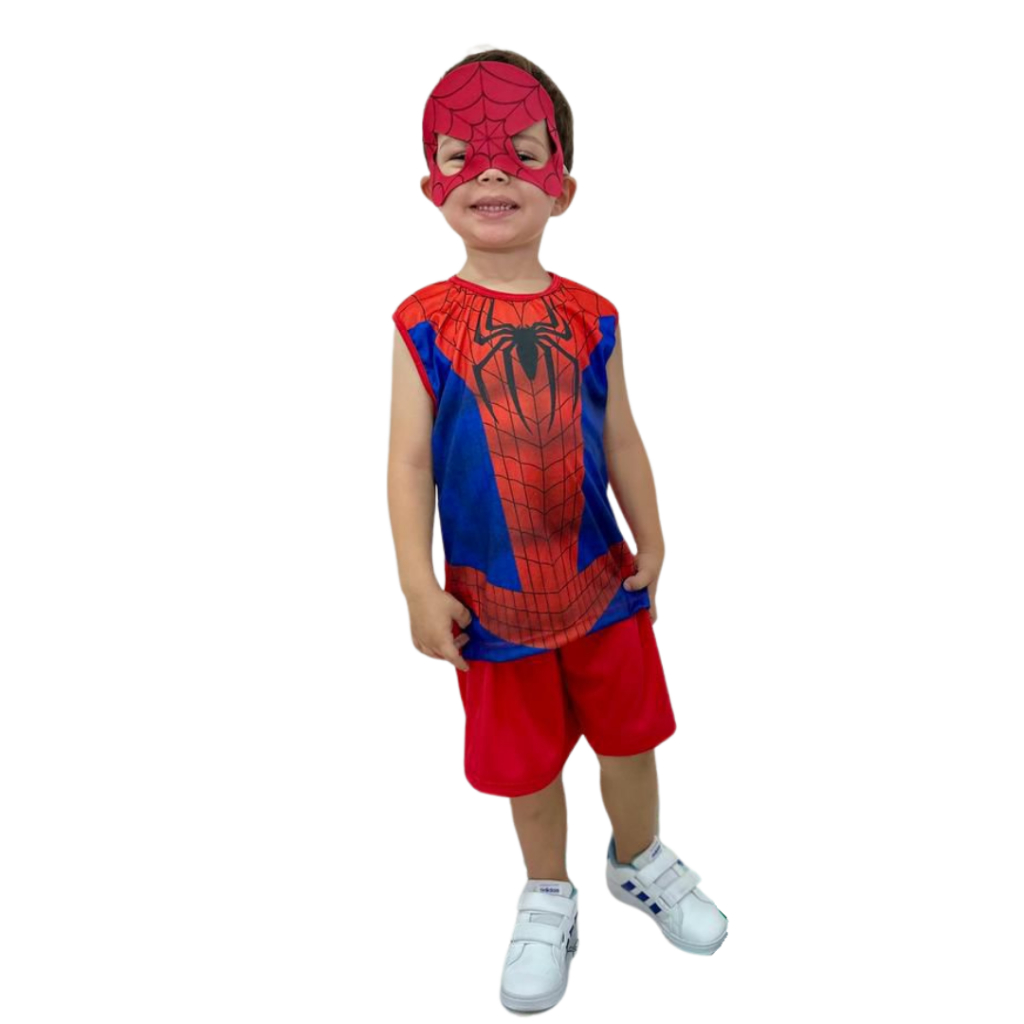Fantasia infantil do homem aranha com mascara | Shopee Brasil