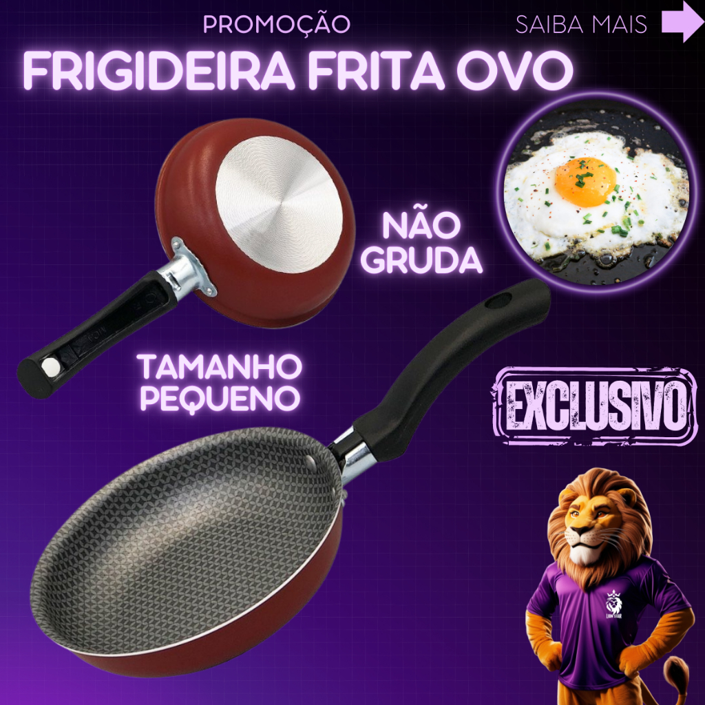 Frigideira frita ovo não gruda omelete sem óleo premium alumínio ...