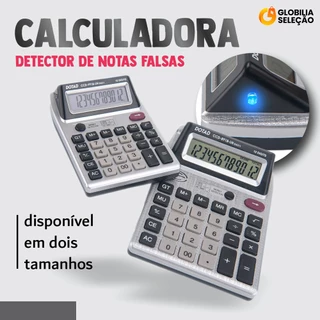 Calculadora( Testa Dinheiro Falso ) Para Caixa Comércio Display Duplo Visor 12 Digitos Calculadora Grande para Comercio em Oferta na Shopee