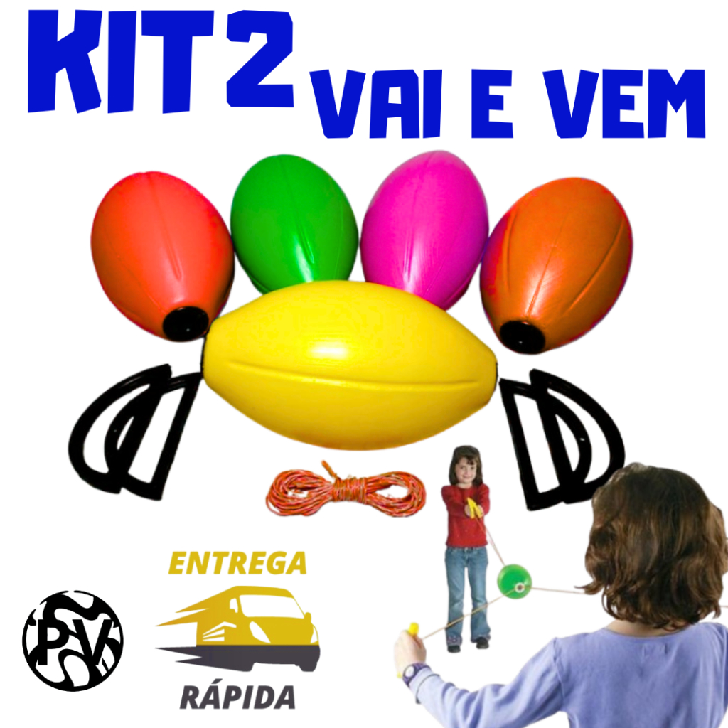 kit 2 Vai e Vem Grande Brinquedo Divertido Diversas Cores | Shopee Brasil
