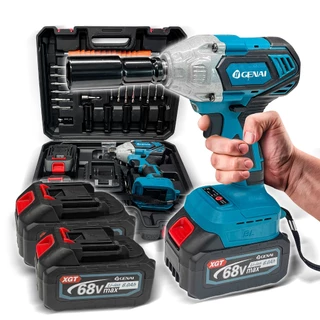 Chave De Impacto 68v 2 Bateria Max Litium 6.0AH Brushless + 26 Acessorios Profissional ENVIO IMEDIATO