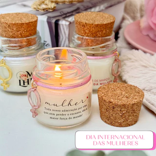 Kit 15 Velas Aromáticas Dia da Mulher 8 de Março | Lembrancinha Perfumada Vegetal em Oferta na Shopee
