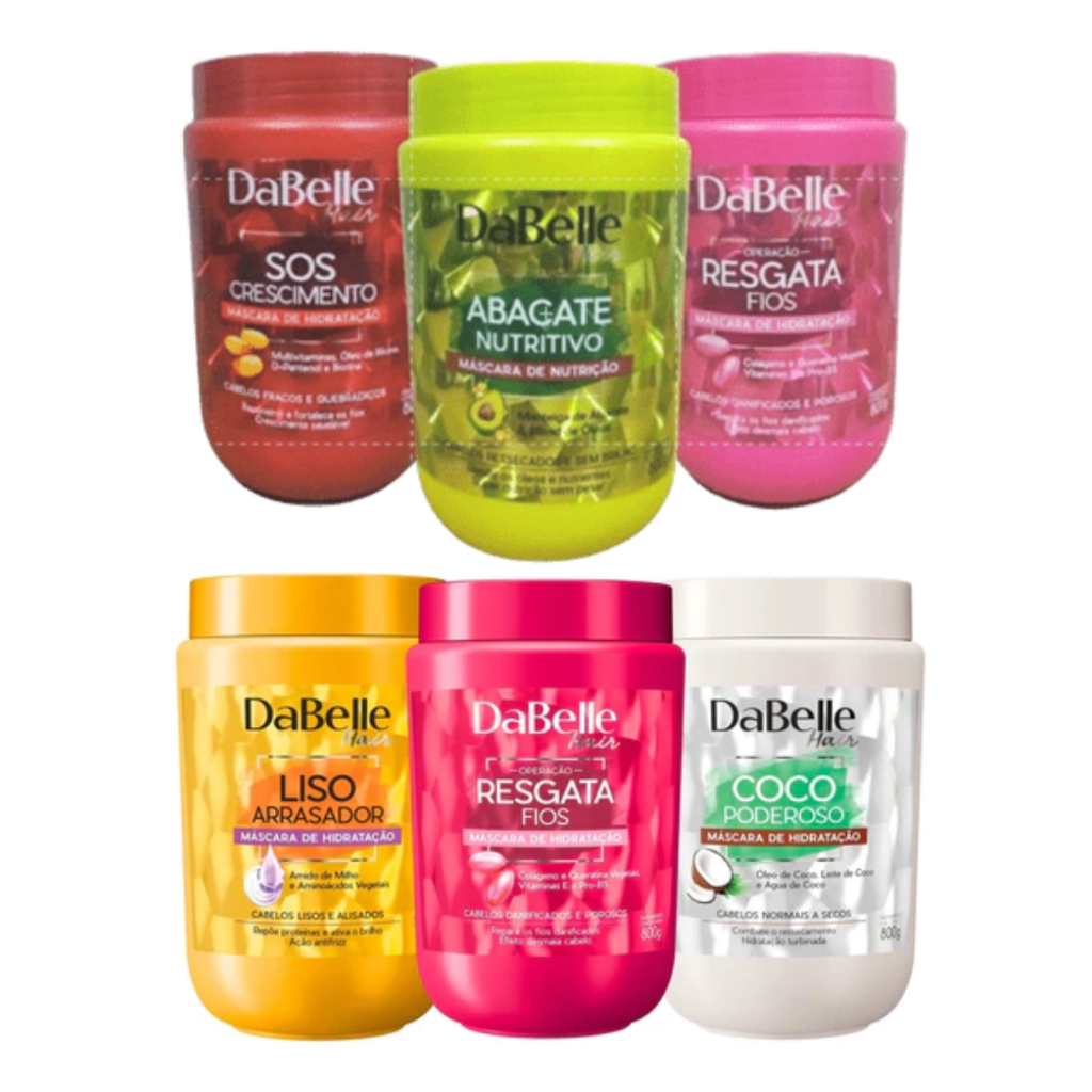 Kit C/3 Máscara 800g Dabelle Nutrição, Hidratação e Reconstrução ...