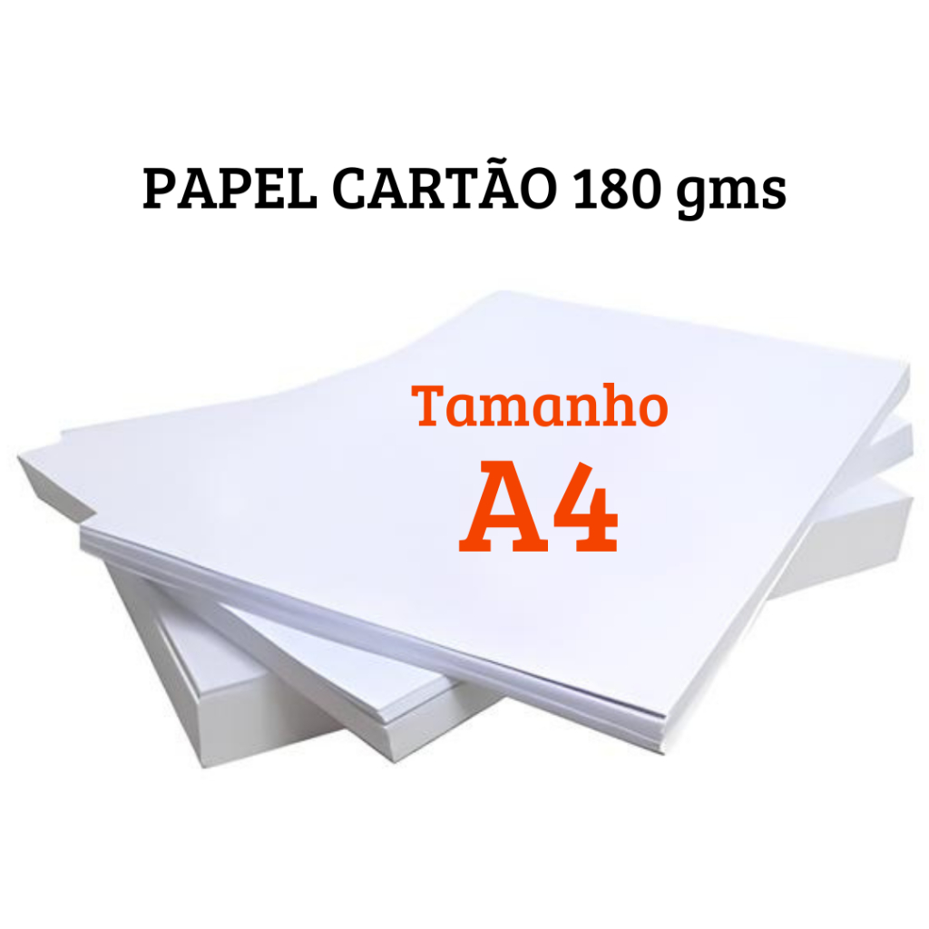 Papel Cartão Branco Grosso 180gr Tam. A4 100 Folhas PRONTA ENREGA ...