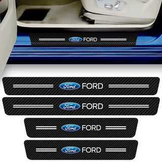 Kit 4 Peças Adesivo Soleira de Porta Carro Compatível Ford Proteção Fibra de Carbono Anti Arranhões em Oferta na Shopee