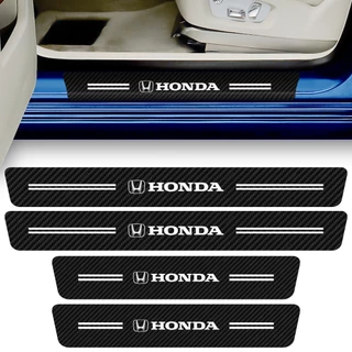 Kit 4 Peças Adesivo Soleira de Porta Carro Compatível Honda Proteção Fibra de Carbono Anti Arranhões em Oferta na Shopee