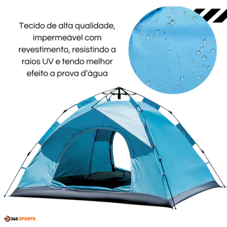 Barraca Camping 4 Pessoas Impermeável Monta Sozinha ou Manual