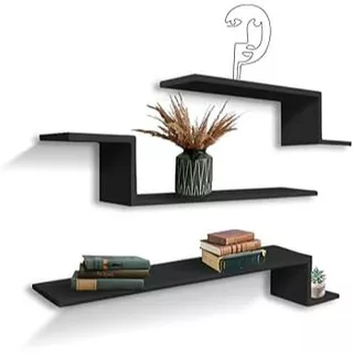 Kit de Prateleiras Z de Parede MDF Decoração Quarto, Sala e Banheiro