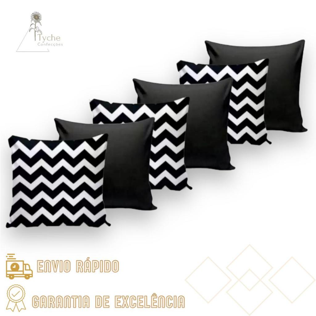 KIT 6 CAPAS P\ ALMOFADAS DECORATIVAS COM ZÍPER VÁRIAS ESTAMPAS