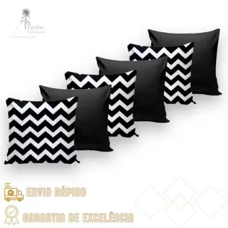 KIT 6 CAPAS P\ ALMOFADAS DECORATIVAS COM ZÍPER VÁRIAS ESTAMPAS
