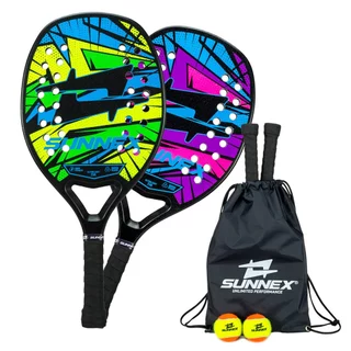 Kit 2 Raquete Beach Tennis Fibra Sunnex Thunder ganhe capa + bola em Oferta na Shopee