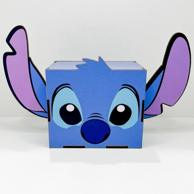 Cubo 3D Stitch (12x10x10) em MDF - Porta Treco Caixa Lembrança Centro ...