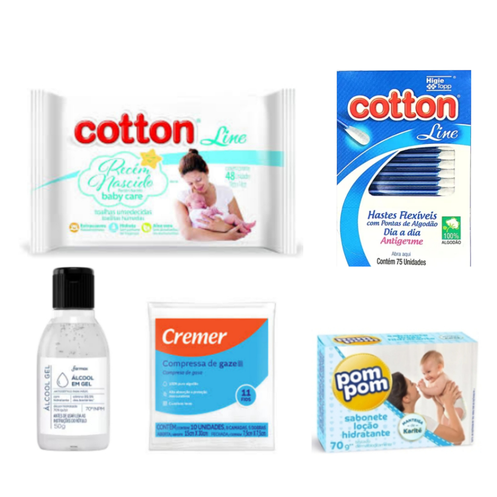 Kit Cuidados com o Recém nascido na Maternidade com 5 itens | Shopee Brasil