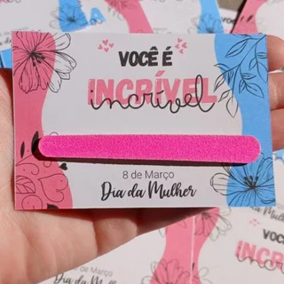 30 Cards Cartão com Lixa Rosa Lembrancinha Dia da Mulher 8 de Março Dia das Mulheres em Oferta na Shopee
