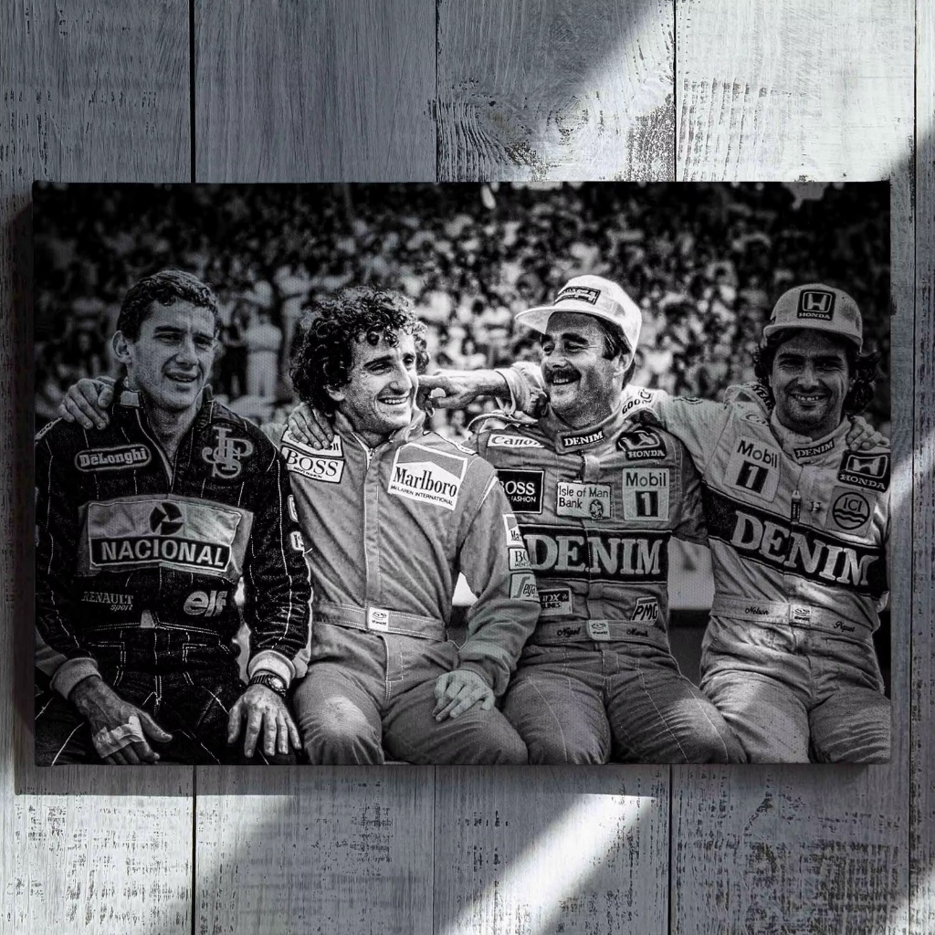 Quadro decorativo 1 peça 40x60 Ayrton Senna Fórmula 1 Alain Prost