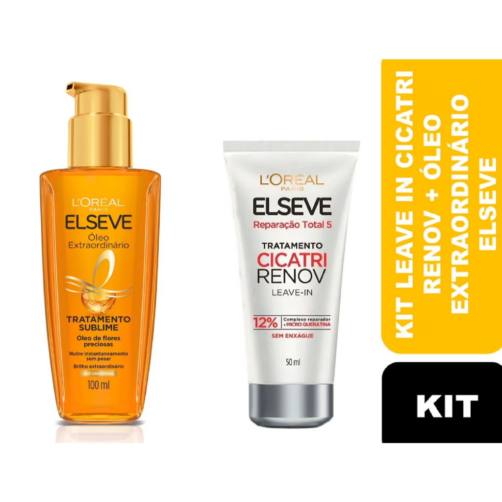 Kit Leave-in de Tratamento Cicatri Renov 50ml + Óleo Extraordinario ...