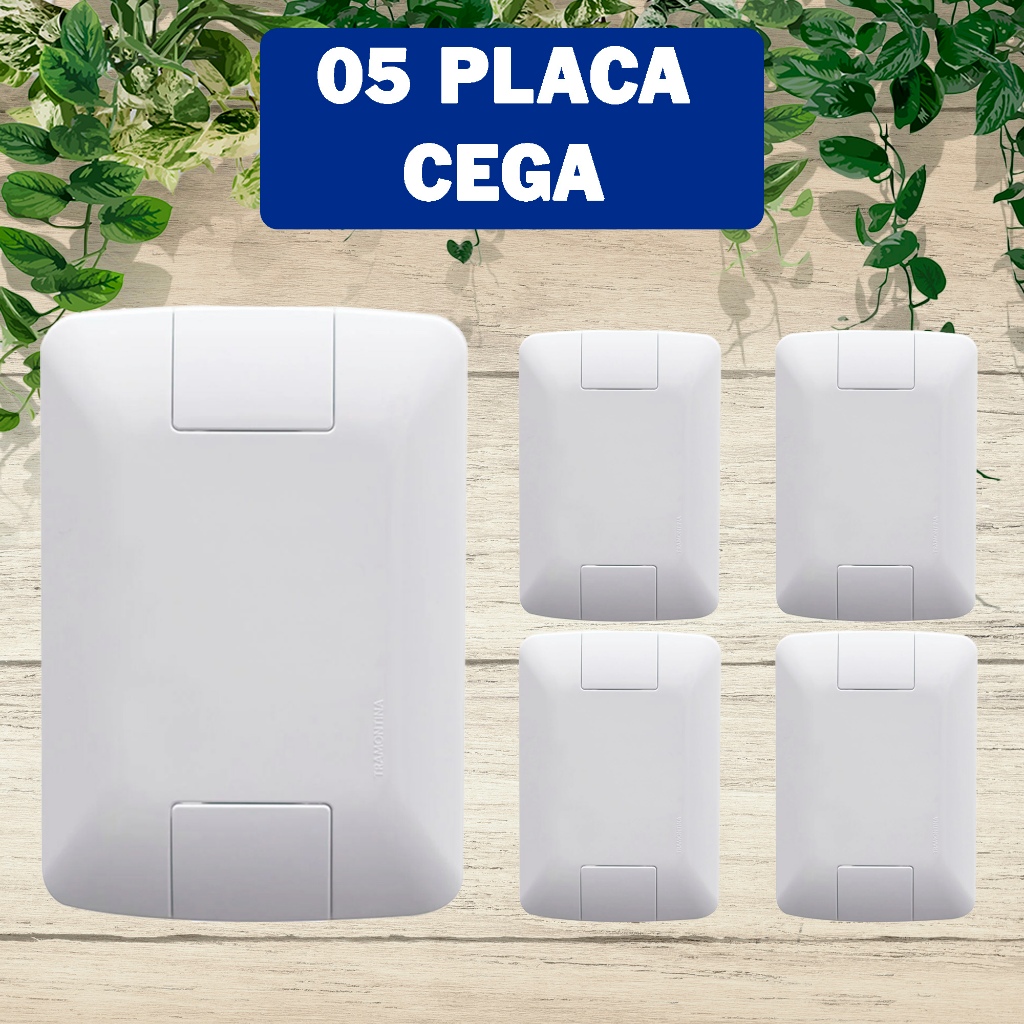 Kit com 10 Tomadas Tampo Cego 4x2 Espelho Placa Cega Aria Tramontina ...