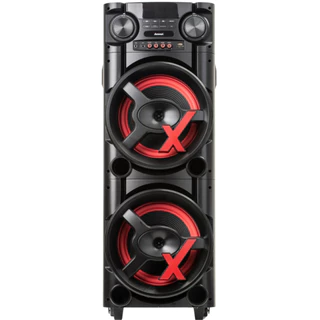 Caixa torre som 1300W Amvox ACA 1300 newx duplo woofer 10 bluetooth led tws usb bivolt sem FM