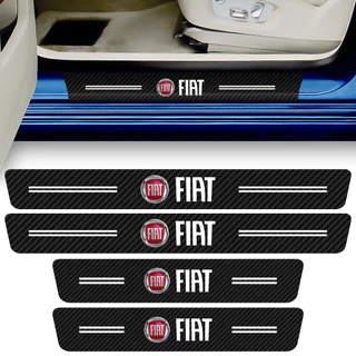 Kit 4 Adesivo Soleira Porta Compatível Fiat Proteção Fibra Carbono Vinil Transparente Anti Arranhões em Oferta na Shopee