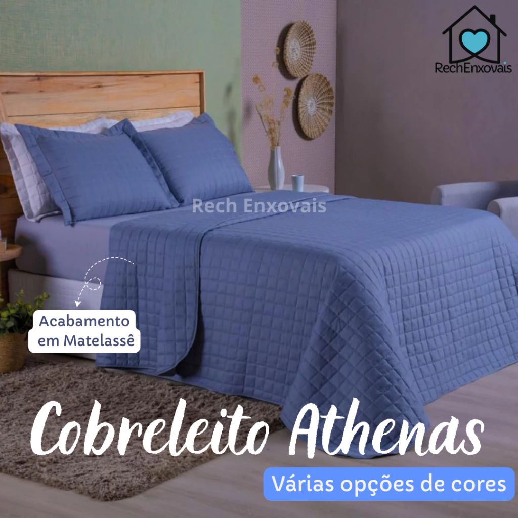 Kit Cobre Leito ATHENAS - 3 Peças Casal Queen Dupla Face 400 FIOS - Micropercal (Toque de Algodão)