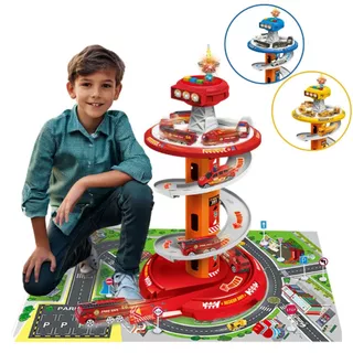 Pista Infantil de Carrinho Brinquedo Luz e Som com 3 Carrinhos Inclusos