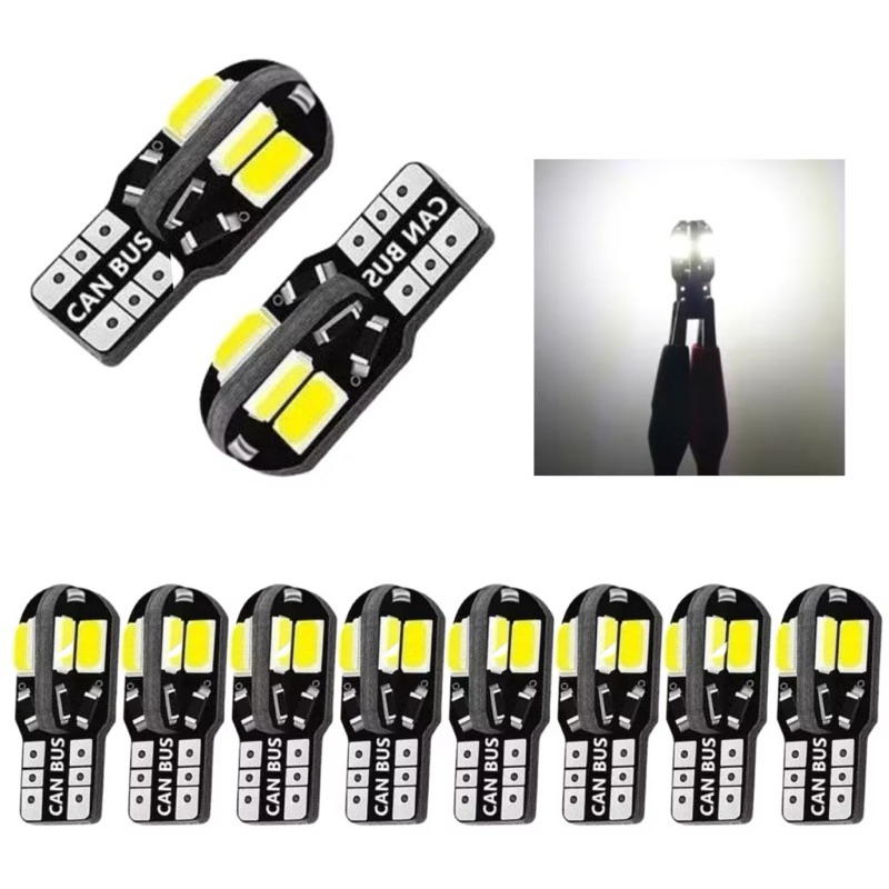 Kit 10 Lampada T10 Cambus 8 Led Canceller W5w Cadu Branco 12v | Shopee ...