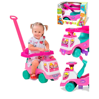Totoka Plus Rosa para Bebe Carrinho Triciclo Infantil com Empurrador Cardoso Toys