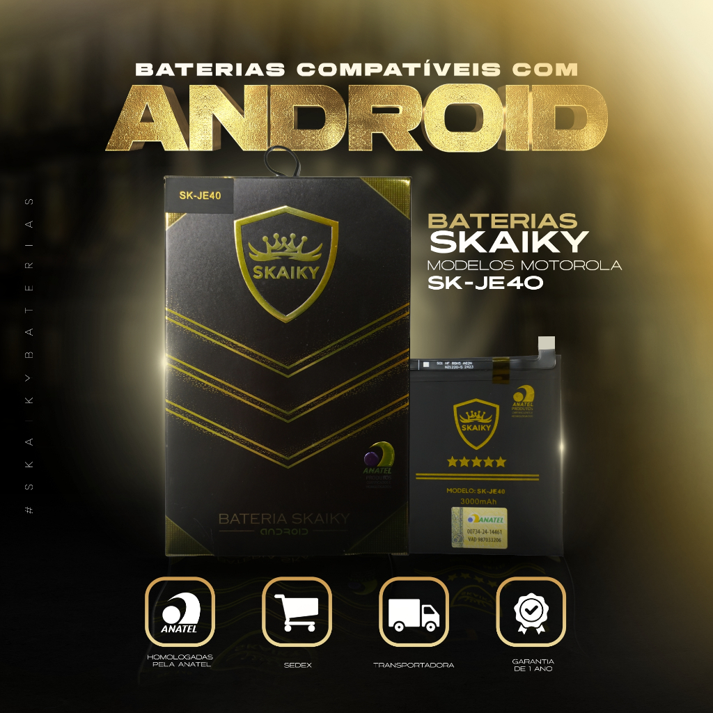 Bateria Oficial Skaiky JE40 Compativel Com Motorola G7 PLAY MOTO ONE ...