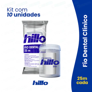 Kit 10 Fio Dental 25 Metros Hillo Econômico Portátil Prático Higiene Bucal Brinde em Oferta na Shopee