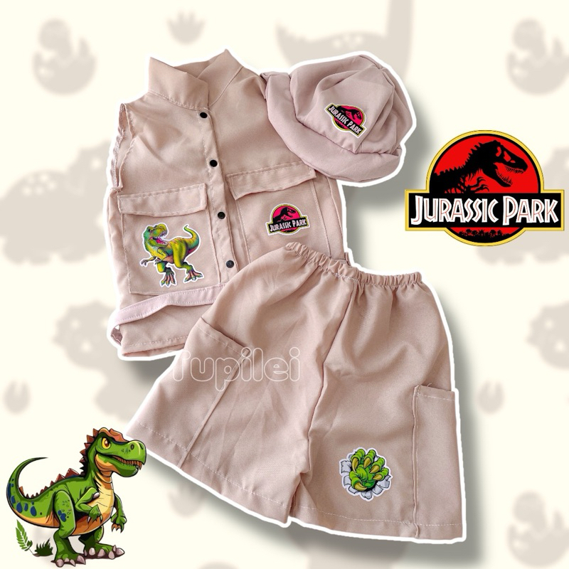 Conjunto com nome Jurassic Park caçador Dino dinossauro World