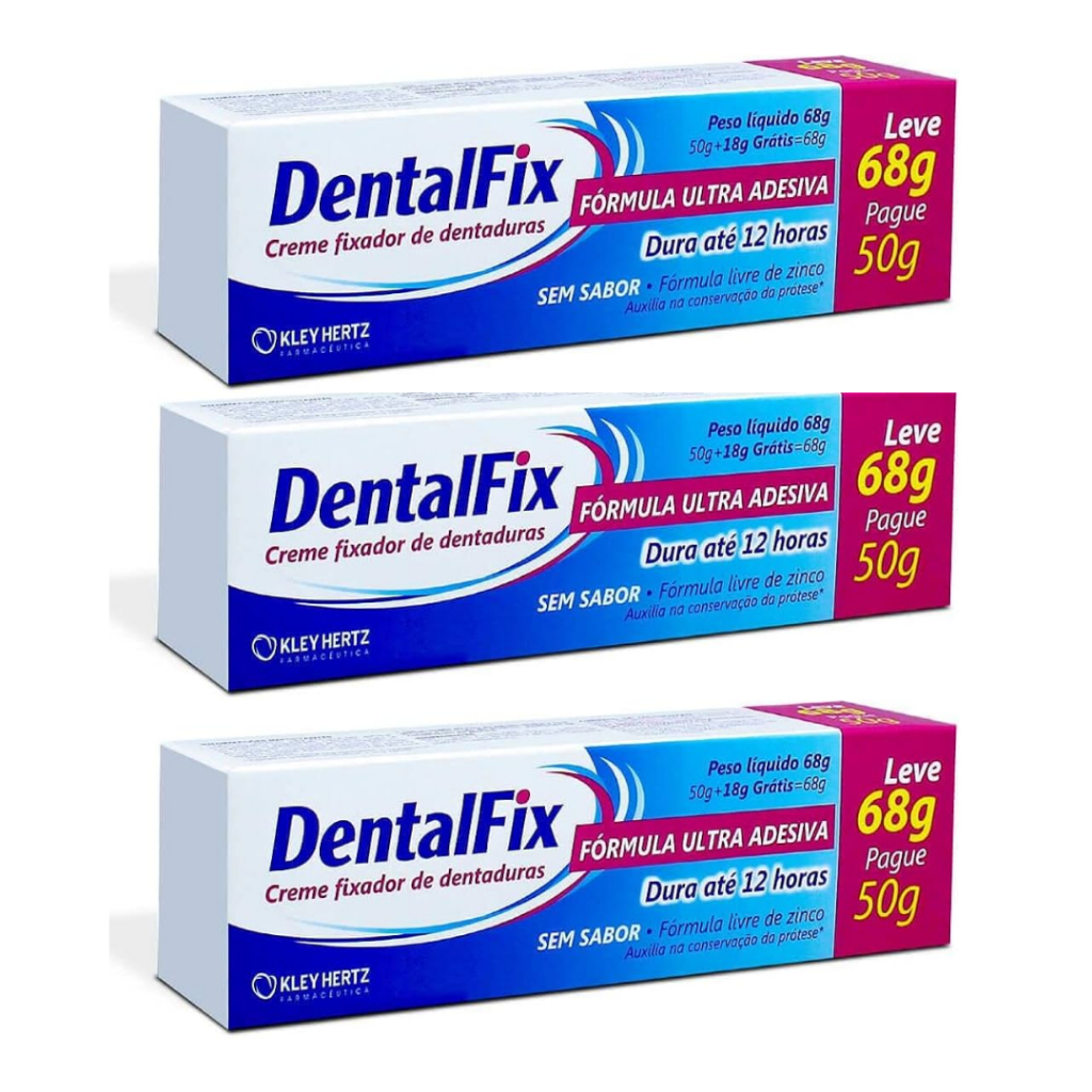 Dentalfix Kit 3x Fixador de Dentadura 68g | Shopee Brasil