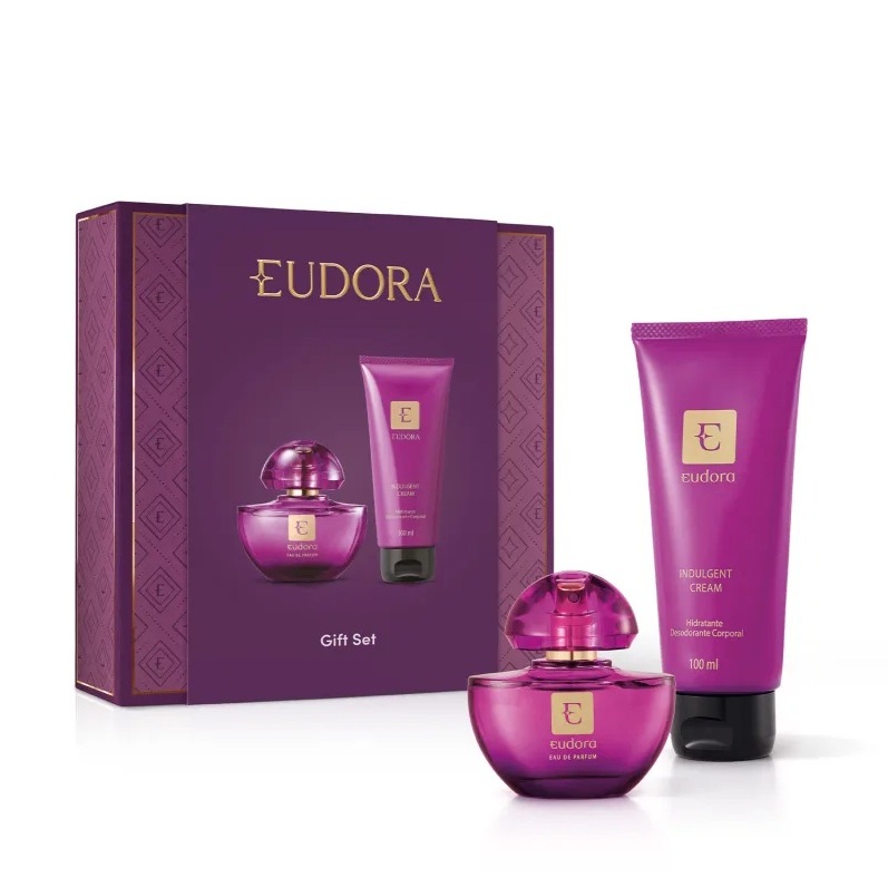 KIT EUDORA ROXO MINIATURA ( PERFUM 35ML + LOÇÃO HIDRATANTE 100ML ...