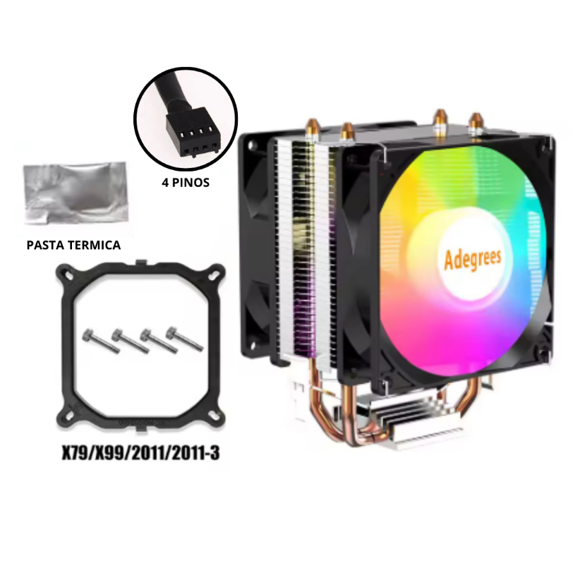 Air Cooler RGB - 2 Heat Pipes - LGA 2011-3 / 2011 / X79 / X99 | Shopee ...