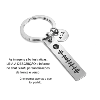 1 Chaveiro Personalizado Presente Aço Inoxidavel Medalha Gravação Símbolo Spotify Nome Data Símbolos